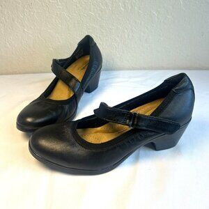 Clarks Emily 2 Mabel Shoes Womens 8M Black Leather Comfort Mary Jane Block Heel